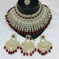 Jewel City Royal Pearl and Crystal Choker Set - Gold-Plated Wedding Jewelry with Earrings and Ring | Swadesiicart