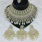 Jewel City Royal Pearl and Crystal Choker Set - Gold-Plated Wedding Jewelry with Earrings and Ring | Swadesiicart