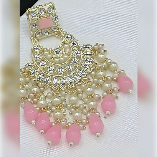Jewel City Royal Pearl and Crystal Choker Set - Gold-Plated Wedding Jewelry with Earrings and Ring | Swadesiicart