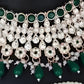 Jewel City Royal Green Kundan & Pearl Bridal Jewelry Set-Luxury Choker Necklace Earrings & Maang Tikka-Ethnic Wedding & Party Wear | Swadesiicart