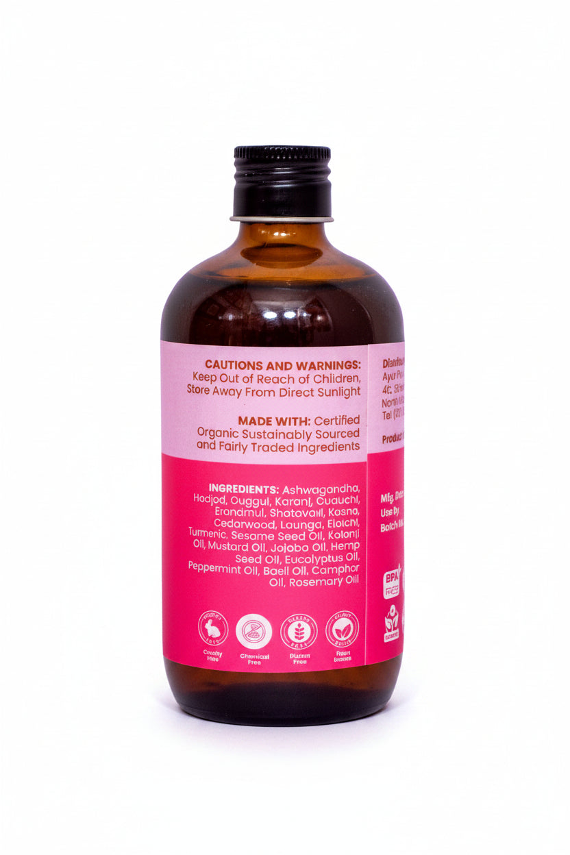 Pain Relief Massage Oil 250ml Glass Bottle