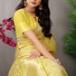 Anaita Cream Woven Design Pure Silk Banarasi Saree With Blouse