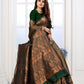 Vedant Vastram Litchi Silk Designer Banarasi Saree - Green | Swadesiicart