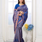 Vedant Vastram Litchi Silk Designer Banarasi Saree - Blue | Swadesiicart