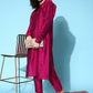 Ahalyaa Women's Traditional wear Kurta Set - Burgundy | Swadesiicart