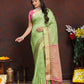 Lorenvalley Fashion Parotgreen Soft Katan Silk Woven Design Zari Weaving Pallu Saree - Swadesiicart