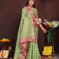 Lorenvalley Fashion Parotgreen Soft Katan Silk Woven Design Rich Zari Weaving Pallu Saree - Swadesiicart