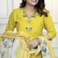 Lorenvalley Fashion Parotgreen Roman Silk Hand Work Kurta Pant with Dupatta - Swadesiicart