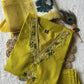 Lorenvalley Fashion Parotgreen Roman Silk Hand Work Kurta Pant with Dupatta - Swadesiicart