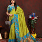 Lorenvalley Fashion Parotgreen Soft Paithani Silk Woven Design Rich Zari Meenakari Weaving Saree - Swadesiicart