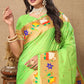 Lorenvalley Fashion Parotgreen Soft Paithani Silk Woven Design Rich Zari Meenakari Weaving Saree - Swadesiicart