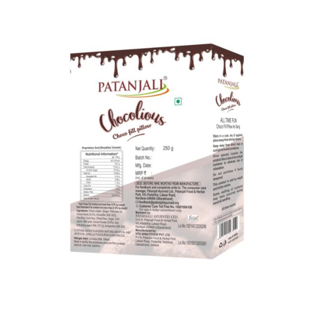 Patanjali Chocolious-Choco Fill Pillow (Pack Of 2) - Swadesiicart