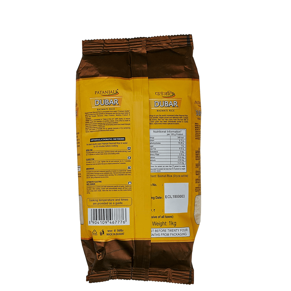 Patanjali Dubar Basmati Rice (1 kg) - Swadesiicart