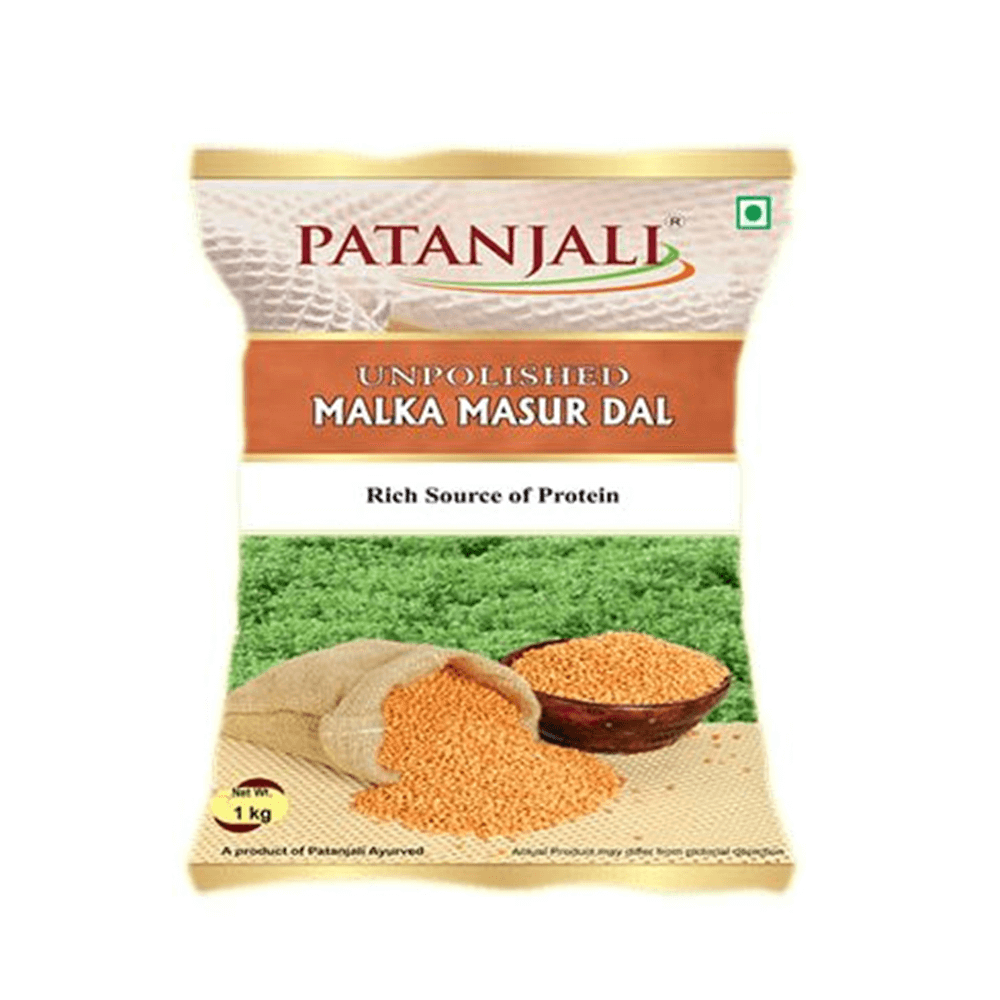 Patanjali Unpolished Malka Masur Dal (1 kg) - Swadesiicart