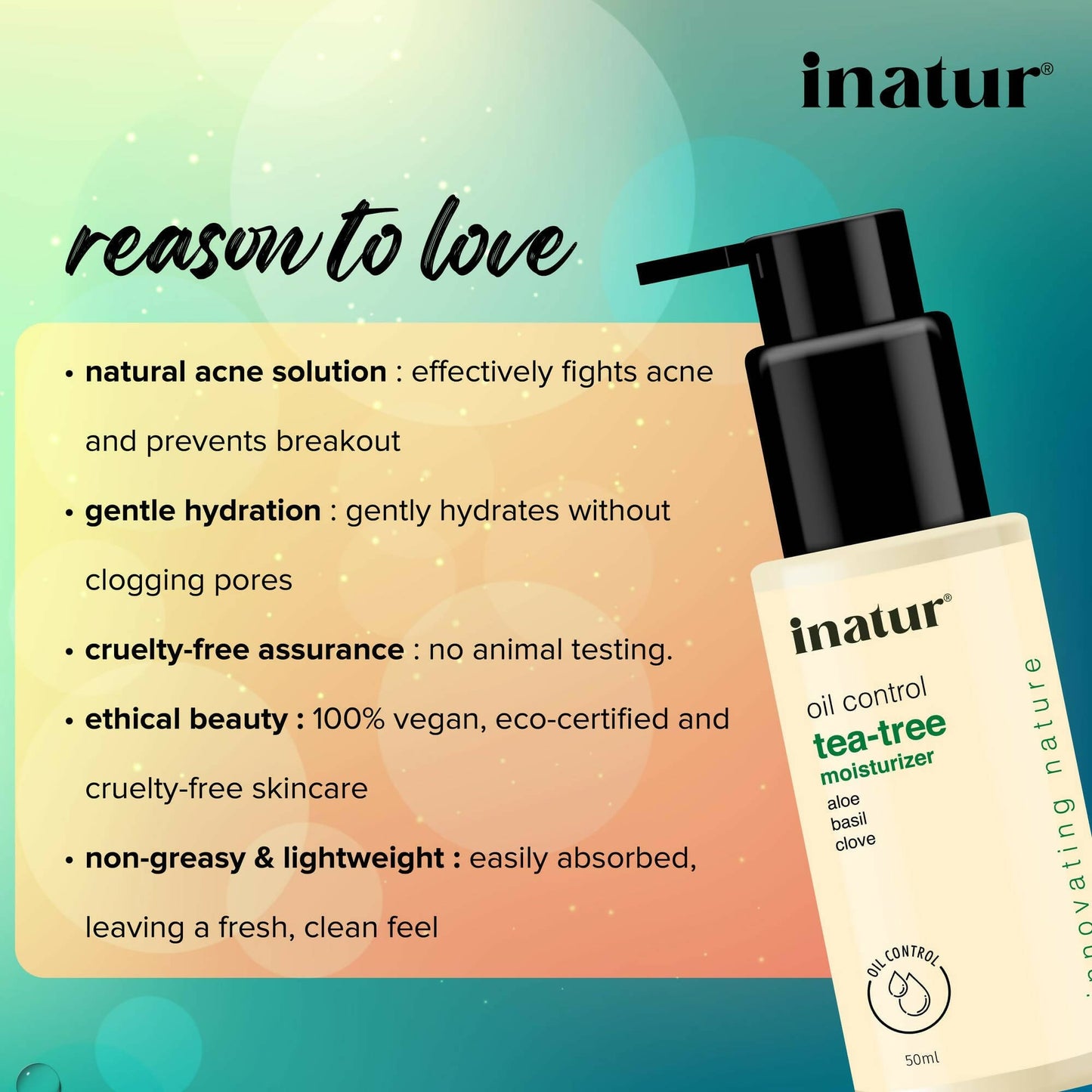 Inatur Tea Tree Facial Gel - Swadesiicart