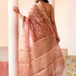 Joban Fashion Rose Gold Pure Banarasi Tissue Saree | Swadesiicart