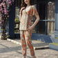 Orange Rayon Paisley Printed Top with Matching Bottom - Eesha - Swadesiicart