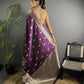 Joban Fashion Wine Banarasi Soft Lichi Silk Paisley Saree | Swadesiicart
