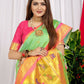 Jyoti Fashion Women's Green Paithani Silk Zari Woven Saree with Blouse | Swadesiicart