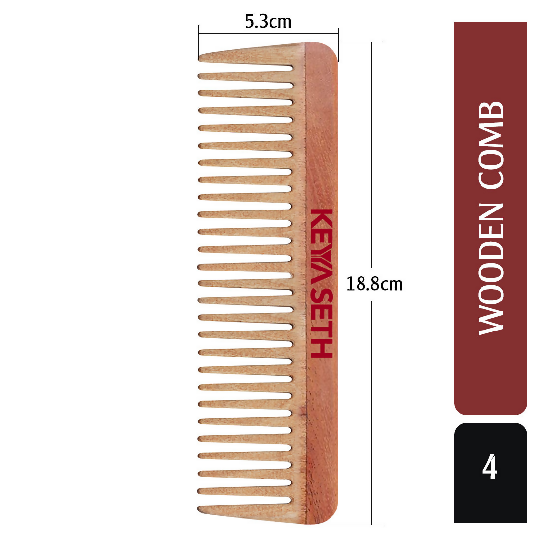 Keya Seth Neem Wooden Comb Wide Tooth - Swadesiicart