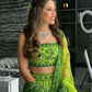 Jyoti Fashion Green 3MM Sequin Jari Embroidered Malai Satin Silk Lehenga Choli with Dupatta | Swadesiicart