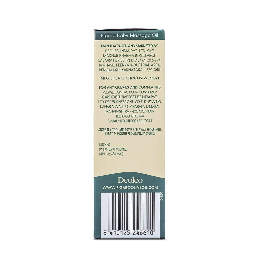 Figaro Baby Massage Oil With Natural Olive Oil, Enriched With Vitamin E - Swadesiicart