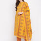 NOZ2TOZ Women Yellow Cotton Kurta With Palazzo & Dupatta (3Pcs Set) - Swadesiicart
