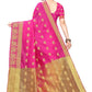 Vamika Banarasi Jacquard Weaving Pink Saree | Swadesiicart