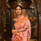 Very Much Indian Pure Silk Intricately Woven Handloom Paithani-Pretty Peach | Swadesiicart