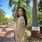 Vamsee Chinon Panchi Cream Shimmer Saree - Swadesiicart