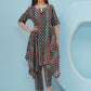 Joban Fashion Ikkat Printed Co Ord Set - Blue Red - Swadesiicart