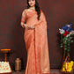 Lorenvalley Fashion Peach Soft Katan Silk Woven Design Zari Weaving Pallu Saree - Swadesiicart