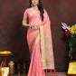 Lorenvalley Fashion Peach Soft Katan Silk Woven Design Zari Weaving Pallu Saree - Swadesiicart