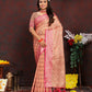 Lorenvalley Fashion Peach Soft Katan Silk Woven Design Rich Zari Weaving Pallu Saree - Swadesiicart