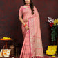 Lorenvalley Fashion Peach Soft Katan Silk Woven Design Zari Weaving Pallu Saree - Swadesiicart