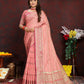 Lorenvalley Fashion Peach Soft Katan Silk Woven Design Zari Weaving Pallu Saree - Swadesiicart