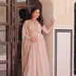 Lorenvalley Fashion Peach Star Georgette with Beads & Sequins Multi Embroidered work Anarkali Gown with Dupatta - Swadesiicart