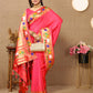 Lorenvalley Fashion Peach Soft Paithani Silk Woven Design Rich Zari Meenakari Weaving Saree - Swadesiicart