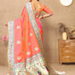 Lorenvalley Fashion Peach Soft Paithani Silk Woven Design Rich Meenakari Zari Weaving Pallu Saree - Swadesiicart