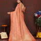 Lorenvalley Fashion Peach Soft Katan Silk Woven Design Zari Weaving Pallu Saree - Swadesiicart