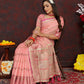 Lorenvalley Fashion Peach Soft Katan Silk Woven Design Zari Weaving Pallu Saree - Swadesiicart
