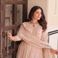 Lorenvalley Fashion Peach Star Georgette with Beads & Sequins Multi Embroidered work Anarkali Gown with Dupatta - Swadesiicart