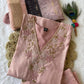Lorenvalley Fashion Peach Roman Silk Hand Work Kurta Pant with Dupatta - Swadesiicart