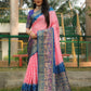 Anaita Peach Woven Design Pure Bandhej Kanjivaram Soft Silk Saree