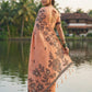 Anaita Peach Linen Printed Saree With Blouse