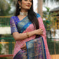 Anaita Peach Woven Design Pure Bandhej Kanjivaram Soft Silk Saree