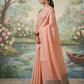 Anaita Peach Tissue Saree With Blouse