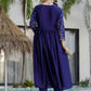 The52 Blue Women's Beautiful Embroidered Vichitra Silk Fabric with Flared Kurta, Pant and Dupatta Set - Swadesiicart