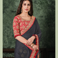 Grey Silk Georgettecord And Sequins Embroidery Saree - Norita Hit - Swadesiicart