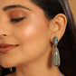 Nuyug 22K Gold Plated Labradorite Stone Contemporary Drop Earrings | Swadesiicart